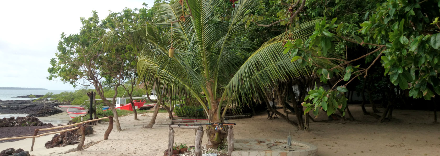 Coqueiro em frente à praia de Kéré, Hotel de Charme